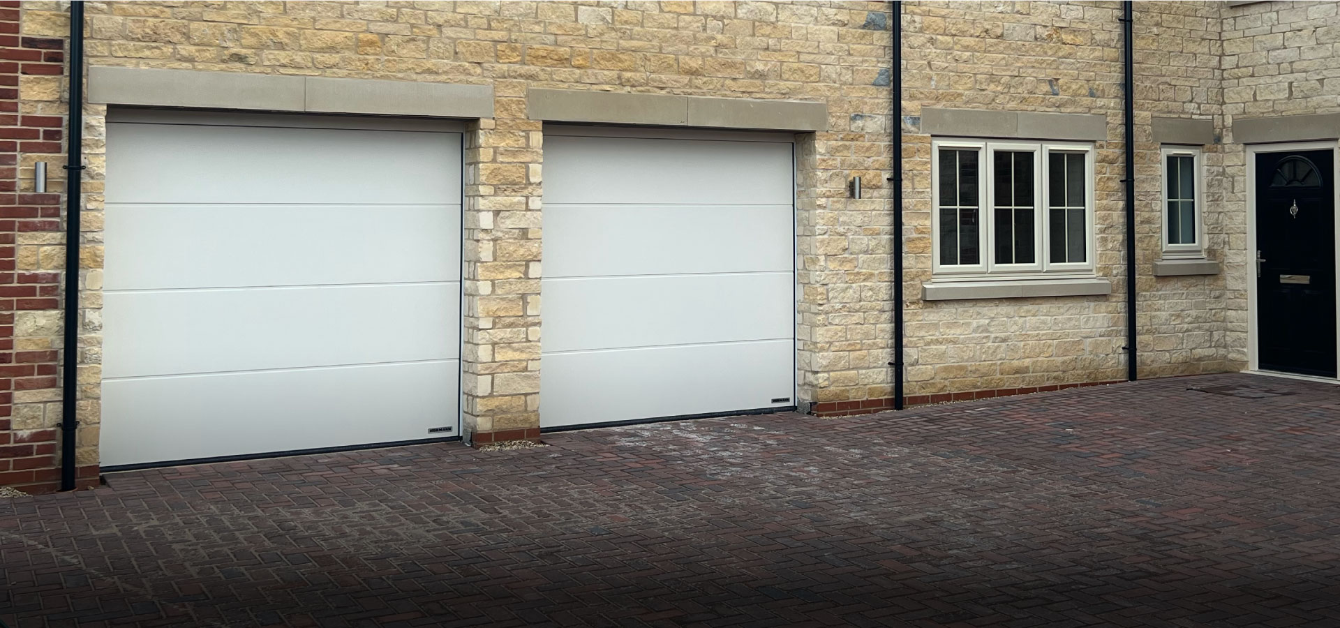 Turner garage doors - white double Hormanns - Grantham Lincolnshire
