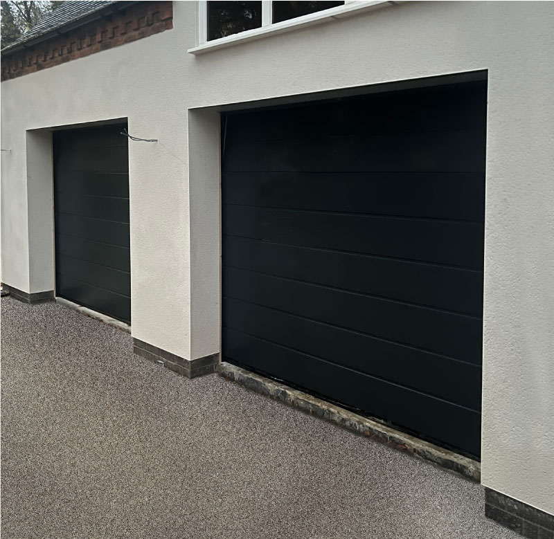 Black Hormann Garage Doors, supplied and installed 